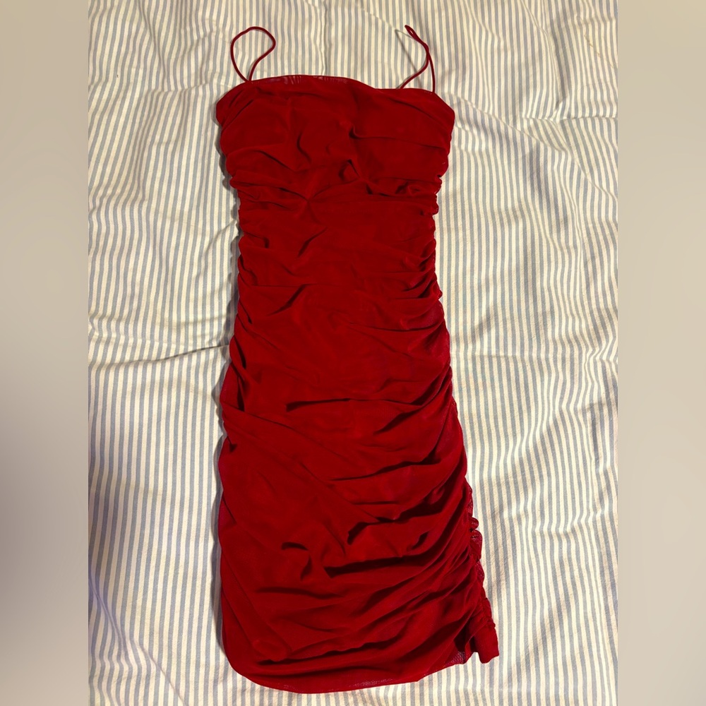 Princess Polly Red Ruched Dress